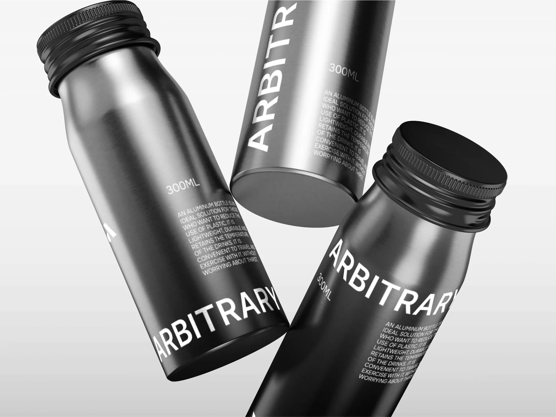 Black Arbitrary branded bottles
