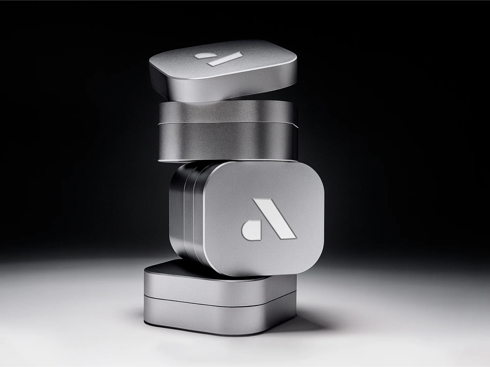 Metallic modular object bearing the Arbitrary symbol