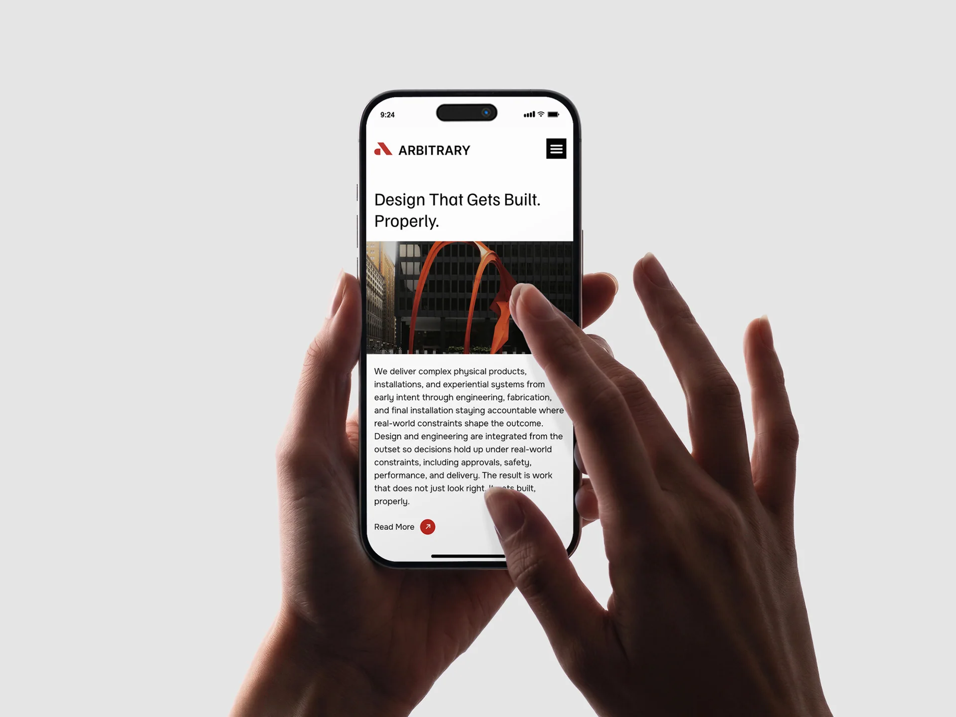 Arbitrary website displayed on a mobile phone