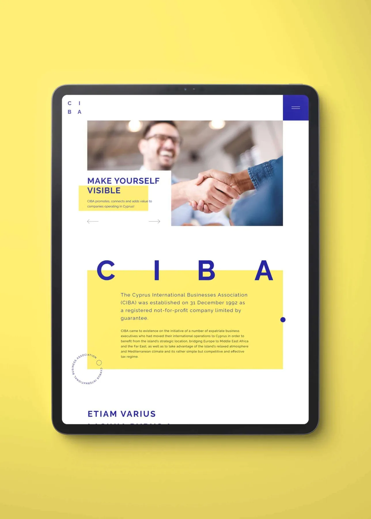 CIBA Website Design (Cyprus) project image