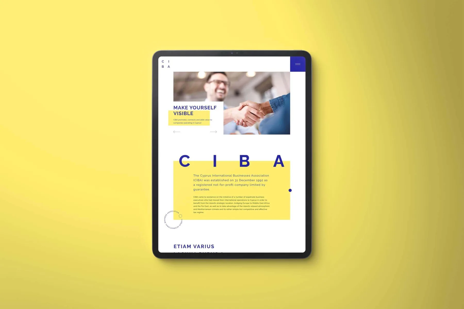 CIBA Website Design (Cyprus) project image