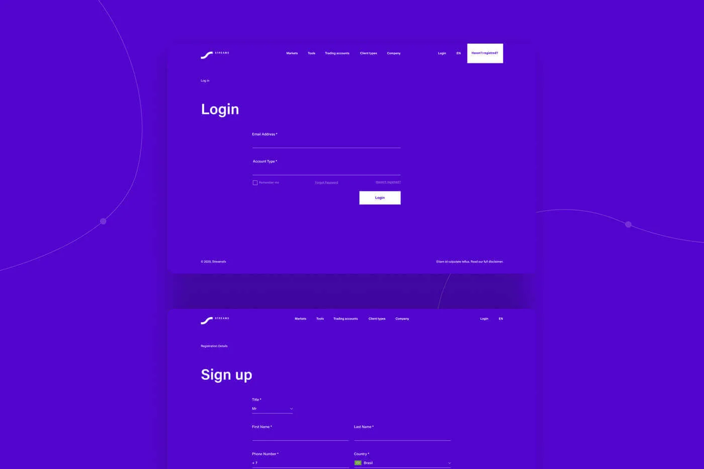 Streams Forex Website Design project image