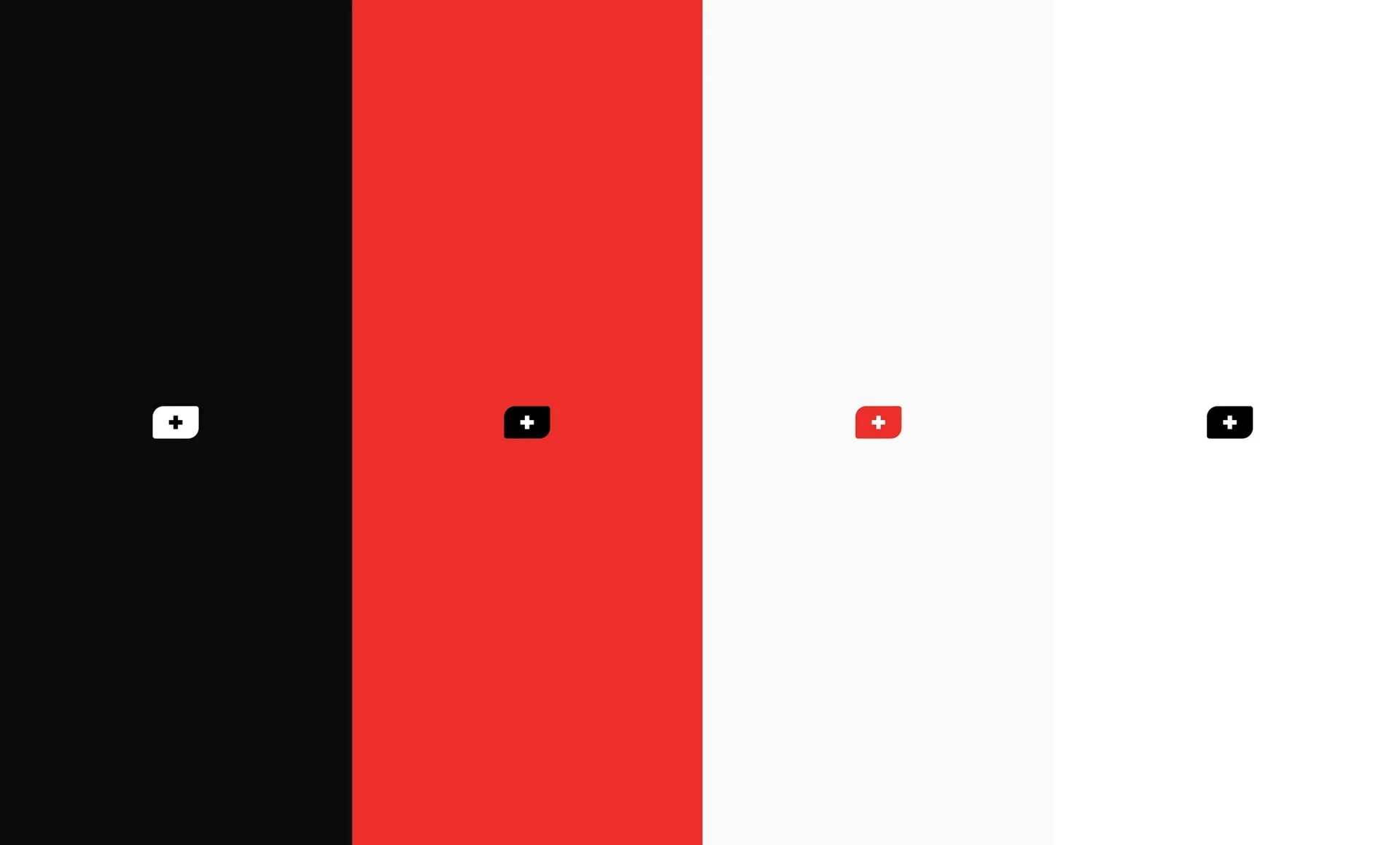 Bivial symbol variants on black, grey, red and white backgrounds