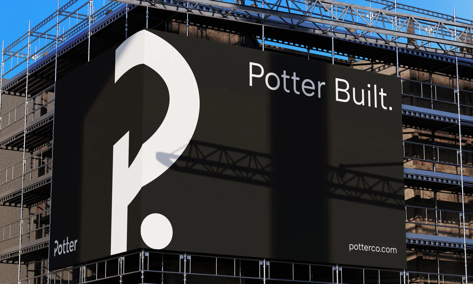 Potter Built construction brand identity