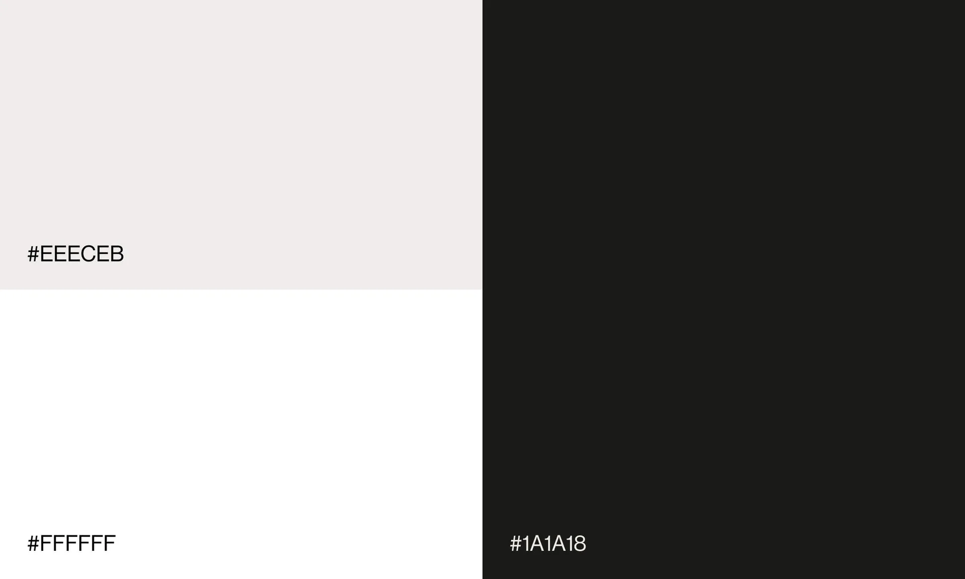 Potter Built palette of near-black, light grey and white